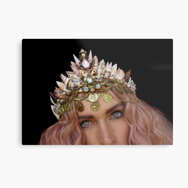 Golden Mermaid Fantasy Halo Crown, Seashell Pearl Nymph Headpiece