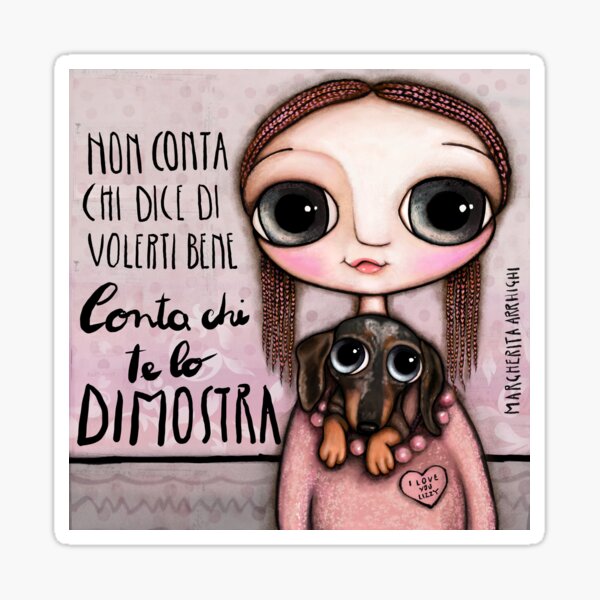 The girl and the dachshund Sticker
