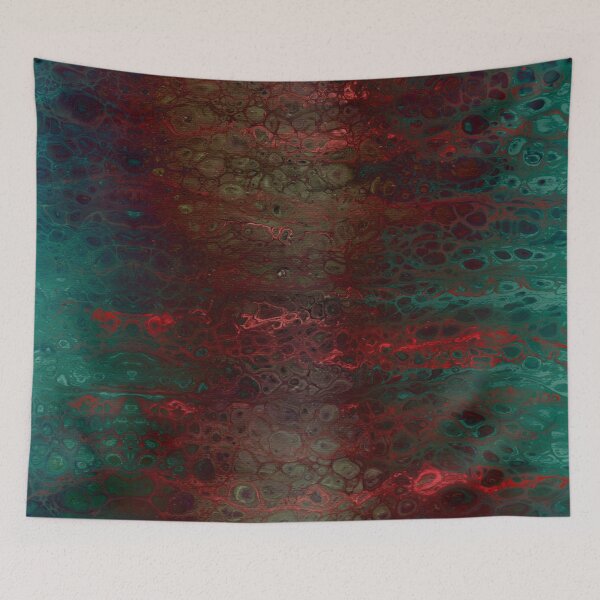Item preview, Red and Green Abstract Paint Pattern designed and sold by thesnowwhyte.