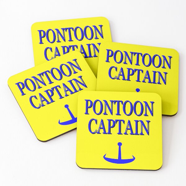 Item preview, Pontoon Captain Graphic with Blue Anchor and yellow background. designed and sold by EdwardMonet.