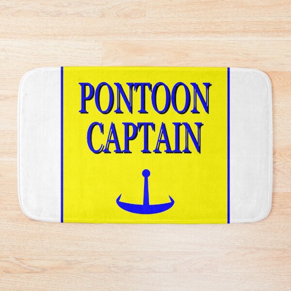 Item preview, Pontoon Captain Graphic with Blue Anchor and yellow background. designed and sold by EdwardMonet.