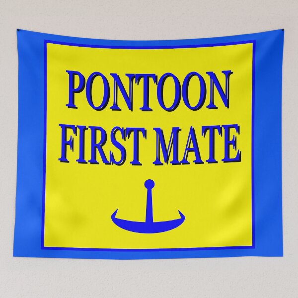 Item preview, PONTOON FIRST MATE WITH BLUE ANCHOR and YELLOW BACKGROUND designed and sold by EdwardMonet.