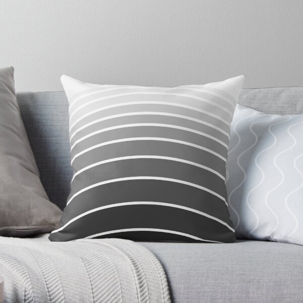 Arches - white, grey, black (01) Throw Pillow