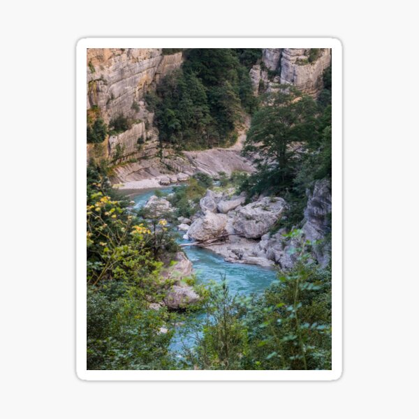 Walking by the river Sticker