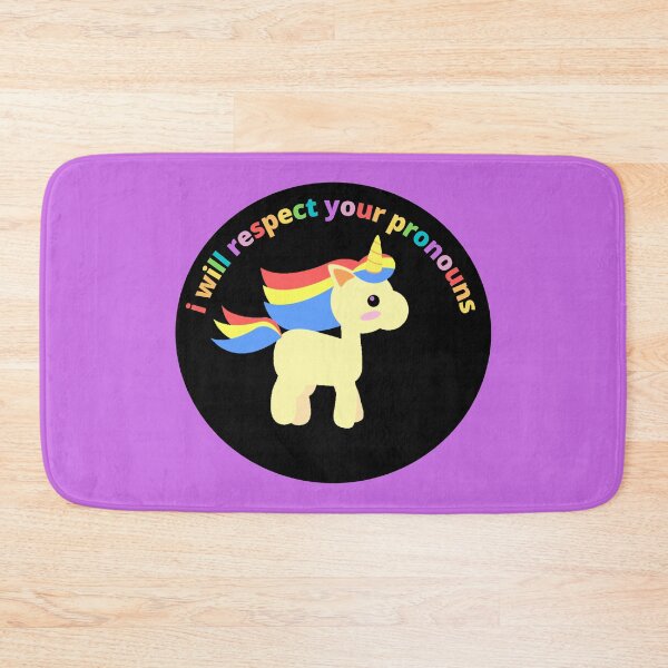 Item preview, "I will respect your pronouns" unicorn designed and sold by campfiredesigns.