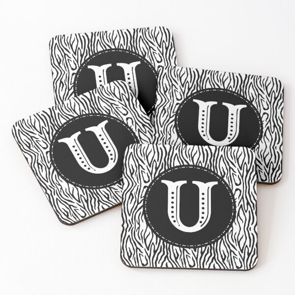 Item preview, Zebra Monogram Letter U designed and sold by MarkTees.