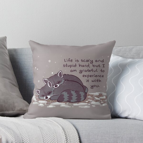 Item preview, "I Am Grateful to Experience it With You" Snuggly Raccoons designed and sold by thelatestkate.