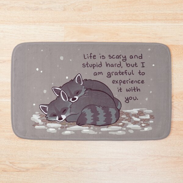 Item preview, "I Am Grateful to Experience it With You" Snuggly Raccoons designed and sold by thelatestkate.
