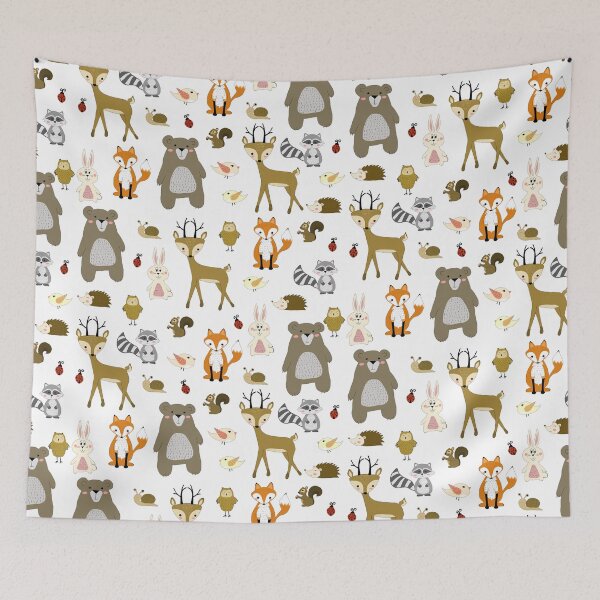 Item preview, Forest animals and dots pattern designed and sold by PurrfectCorner.