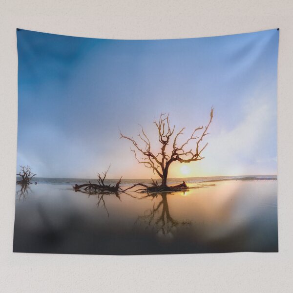 Item preview, Driftwood Reflection Along the Waters Edge on Jekyll Island Beach designed and sold by Rocky Mountain Artistry.