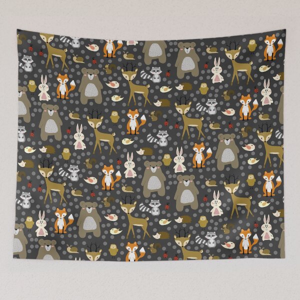 Item preview,  Forest animals and dots surface pattern designed and sold by PurrfectCorner.