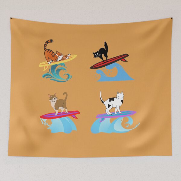 Item preview, Smiling Surfing Cats | Bizarre Surfers Pack 4 designed and sold by SerendipityNow.
