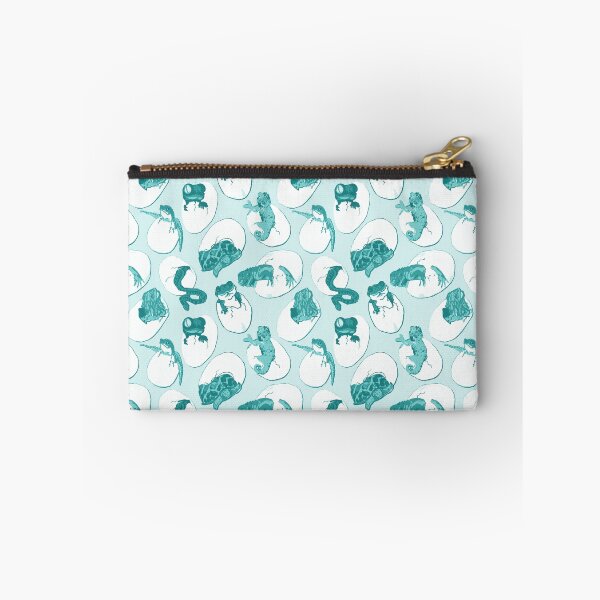 Item preview, Ditsy Polka Lizards and snake in eggs - Toile and pale blue designed and sold by Eejee-SK.