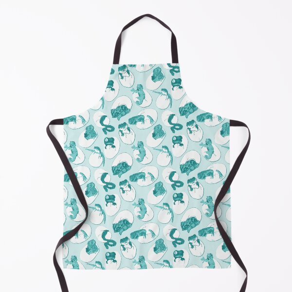 Item preview, Ditsy Polka Lizards and snake in eggs - Toile and pale blue designed and sold by Eejee-SK.