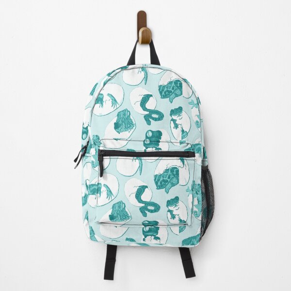 Item preview, Ditsy Polka Lizards and snake in eggs - Toile and pale blue designed and sold by Eejee-SK.