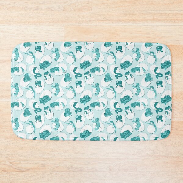 Item preview, Ditsy Polka Lizards and snake in eggs - Toile and pale blue designed and sold by Eejee-SK.