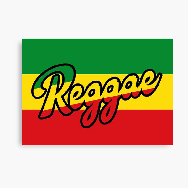 Reggae art with Rastafari flag colors Canvas Print