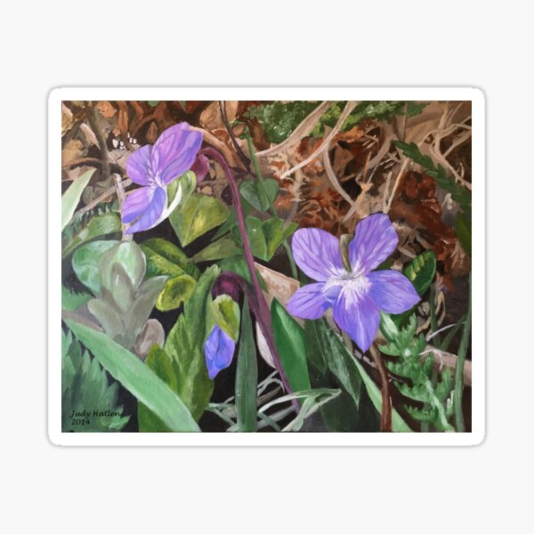 Purple Violets Sticker