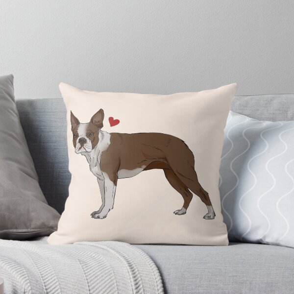 Item preview, Brown Boston terrier - cream background  designed and sold by Petcetera.