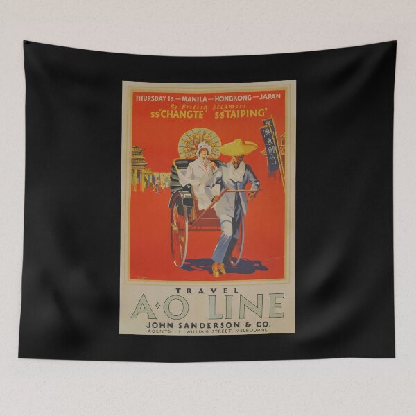 Item preview, retro classic Manila HongKong Japan poster designed and sold by CorasPosters.