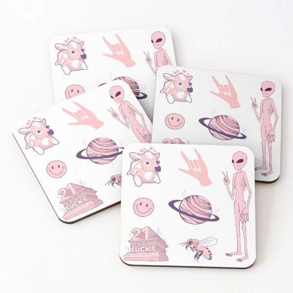 Item preview, Aesthetic Coral Red Sticker Pack Pastel Goth designed and sold by illhustration.