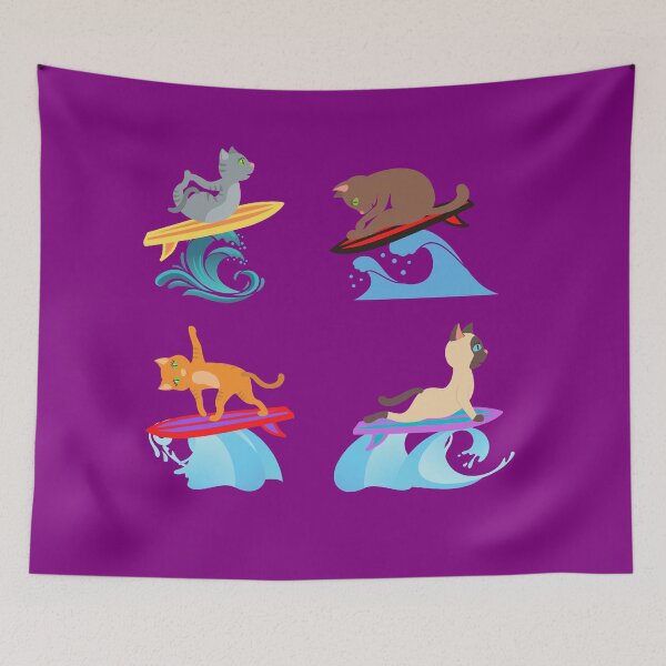 Item preview, Smiling Surfing Yoga Cats | Bizarre Surfers Pack 13 designed and sold by SerendipityNow.