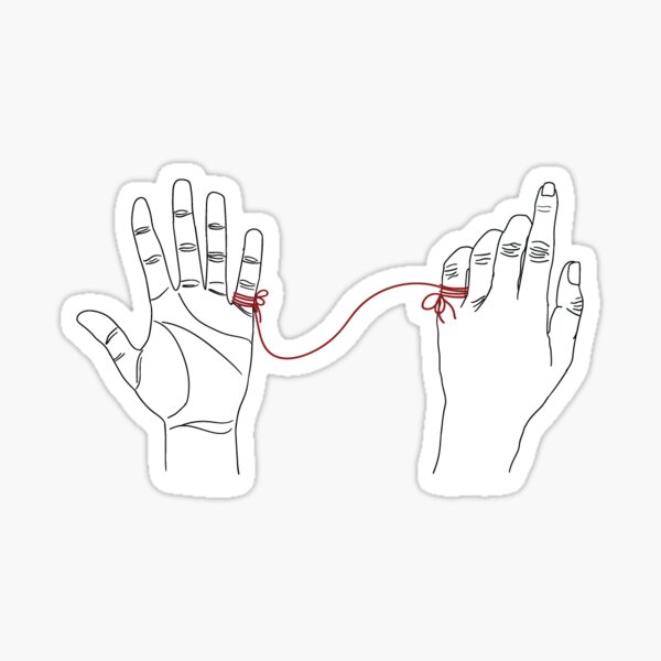 Red string of fate pinkies Royalty Free Vector Image