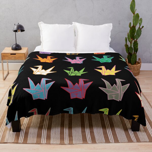 Origami Cranes Throw Blanket