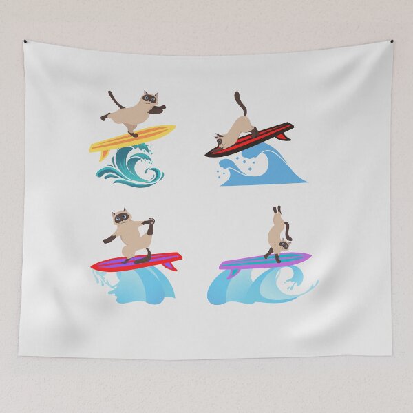 Item preview, Siamese Surfing Yoga Cats | Bizarre Surfers Pack 15 designed and sold by SerendipityNow.