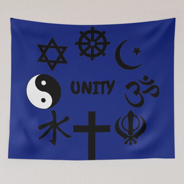Item preview, Unity Of Religion Black Clipart Symbols In Blue designed and sold by LuckyKermit.