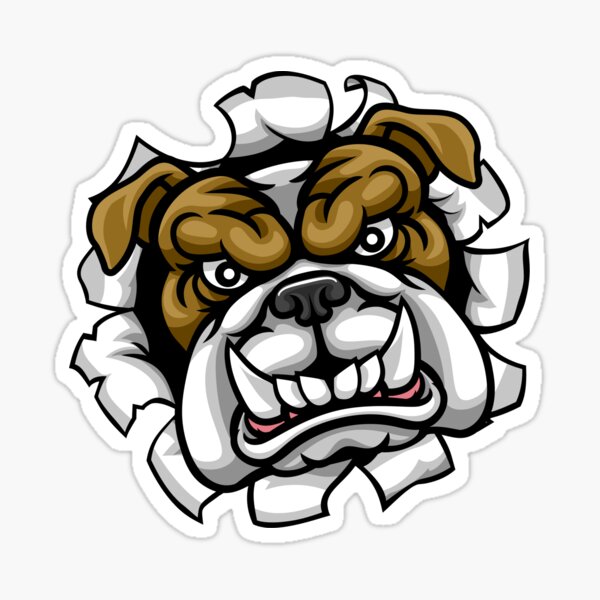 Bull dog flame tattoo in black background Vector Image