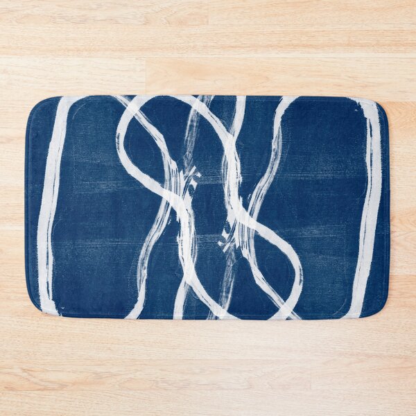 Item preview, White on Indigo Abstract Shapes designed and sold by Janine Aykens.