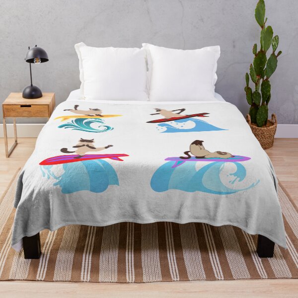 Aperçu de l'œuvre Chats surfeurs siamois et yoga | Pack de surfeurs bizarres 16 créée et vendue par SerendipityNow.