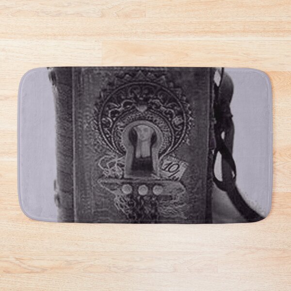 Item preview, Intriguing Antique Book with Face Looking Out Through Keyhole designed and sold by The Mysterious Domain Alyne Whiteswan Fine Art Prints and Merch.