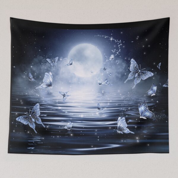 Item preview, Full moon white butterflies designed and sold by Delicarte.