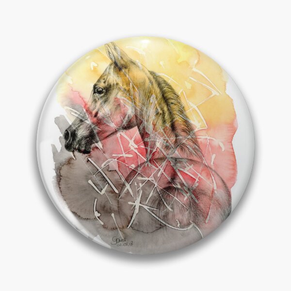 Item preview, Cool horse looking over in watercolour and graphite  designed and sold by GJ Art Studios.