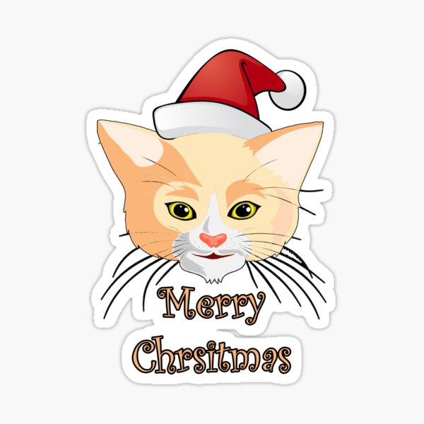 Merry christmas - Cute Kitten Sticker