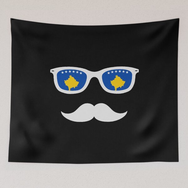 Item preview, Mister Kosovo with glasses Kosovo flag gift designed and sold by Nessshirts.