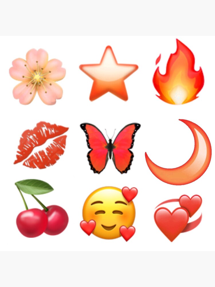 "red colorized emojis" Sticker by romanticlown Redbubble