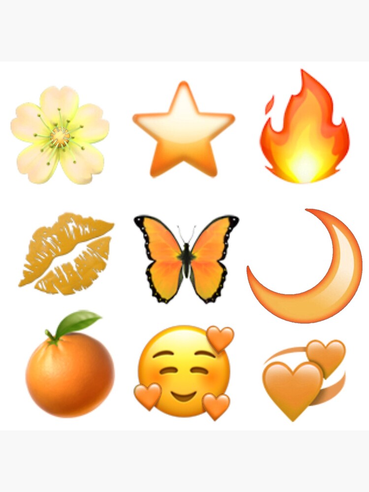 "orange colorized emojis" Sticker for Sale by romanticlown Redbubble