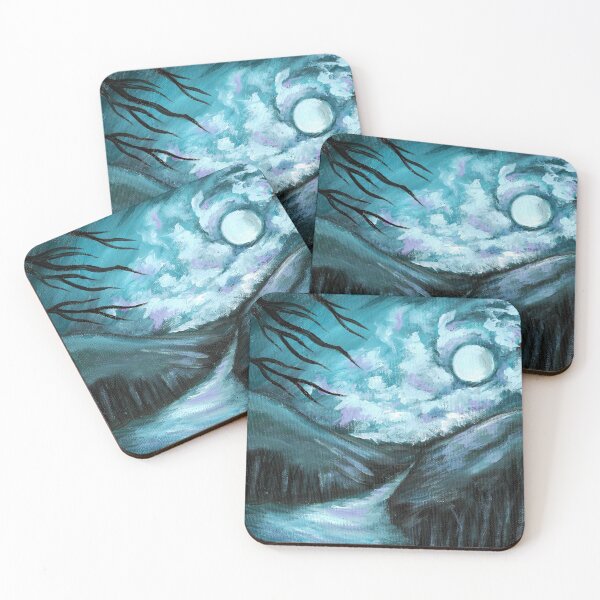 Item preview, Serenity - Moon painting, creepy art, eerie art, eerie landscpe designed and sold by DelilahArts.