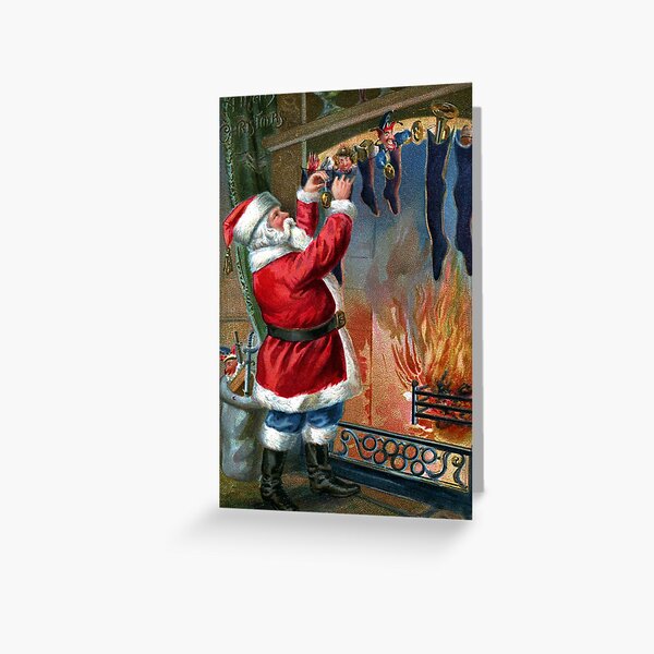 Item preview, Santa Filling Stockings Christmas Eve designed and sold by fenneltea.