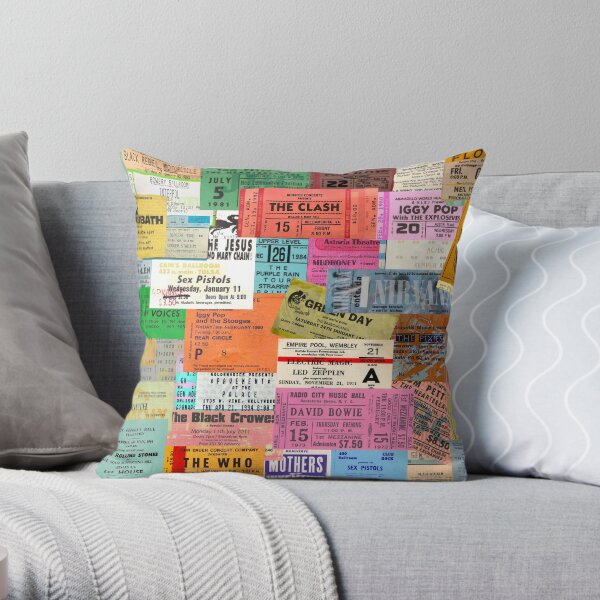 I miss concerts - ticket stubs Throw Pillow