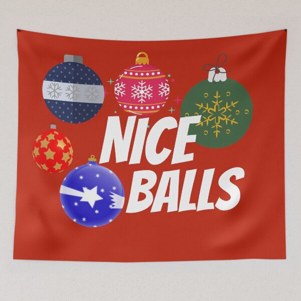 Item preview, Nice Balls Funny and Dirty Christmas Shirt and Accessories with White Texts designed and sold by elvisg03.