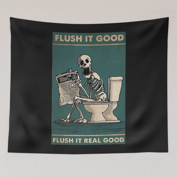 Item preview, Flush It Good Skeleton Poster designed and sold by Doris Abney.