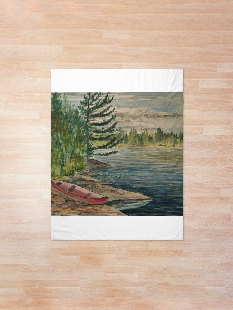 Alternate view of Old canoe on Rathbun Lake Comforter