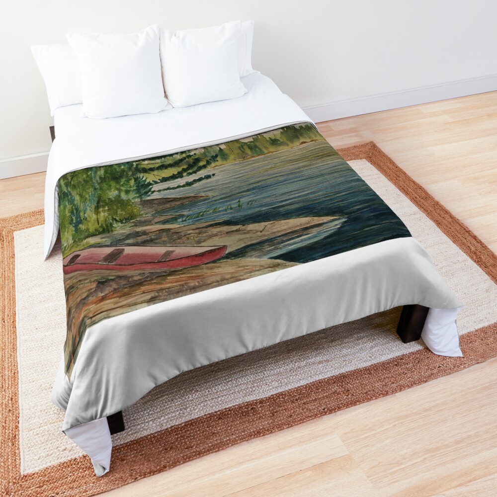 Old canoe on Rathbun Lake Comforter
