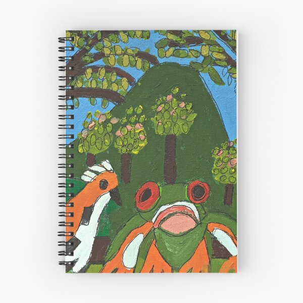 Item preview, Green Frog and Bird Zion Levy Stewart Original Art designed and sold by Zion Levy Stewart.