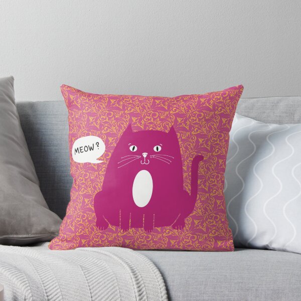 Item preview, The Fat cat on patterned background of a fitted facemask  designed and sold by marina63.