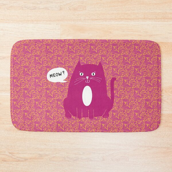 Item preview, The Fat cat on patterned background of a fitted facemask  designed and sold by marina63.